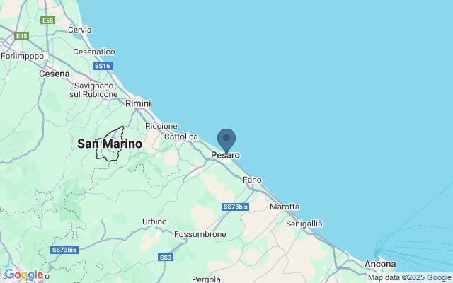 Kaart met locatie Pesaro